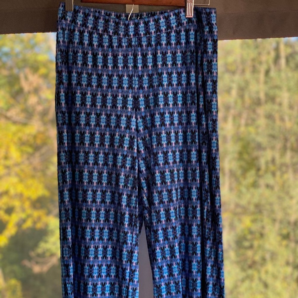 Blue Patterned Flow Pant